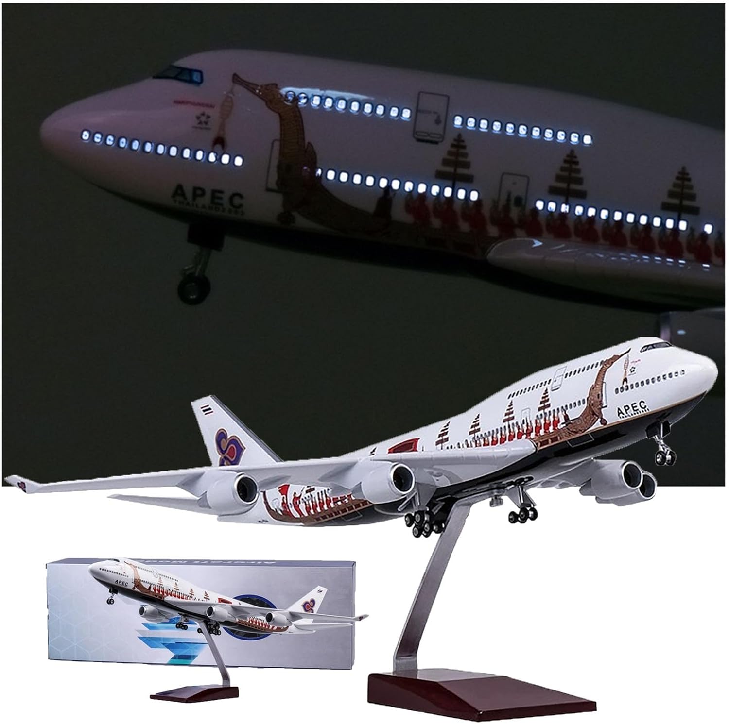 Model Airplane Plastic - 47cm Toys Airplane Scale 1:150 Thai