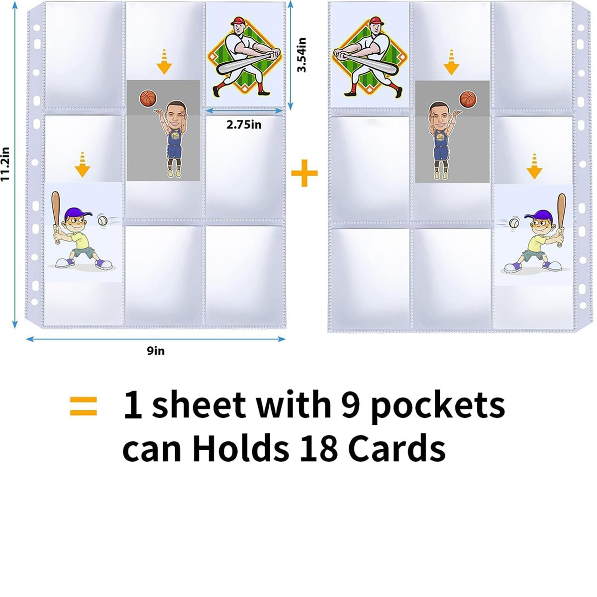 50 Pack 9 Pocket Card Sleeves  - Trading Card Binder 评论和价格